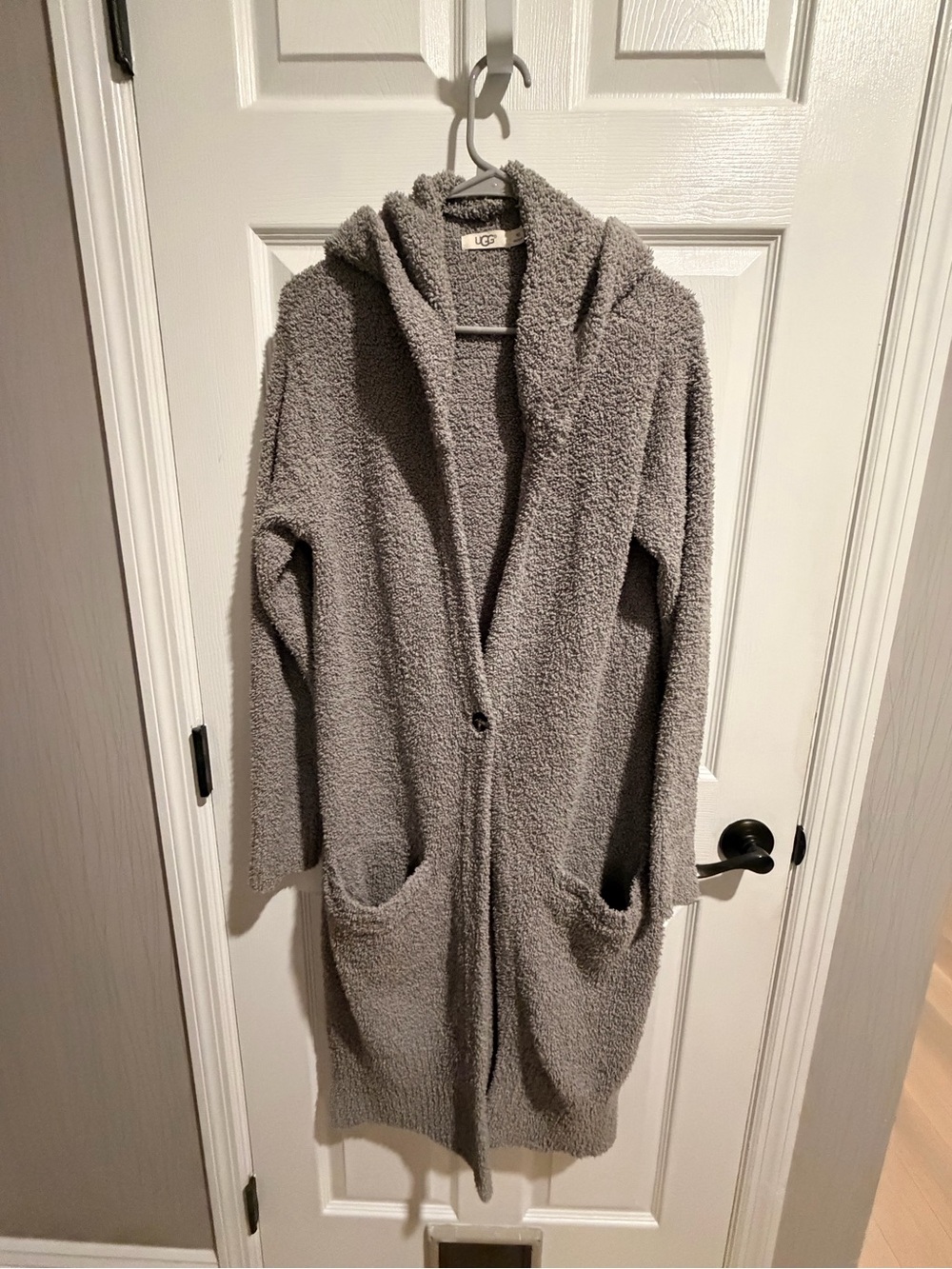 UGG Women's Gray Hooded Long Teddy Sweater - size M/L - soooo soft!!!